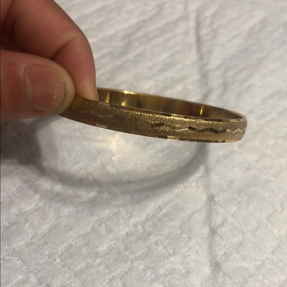 Monet Gold-Tone Textured Bangle Bracelet
